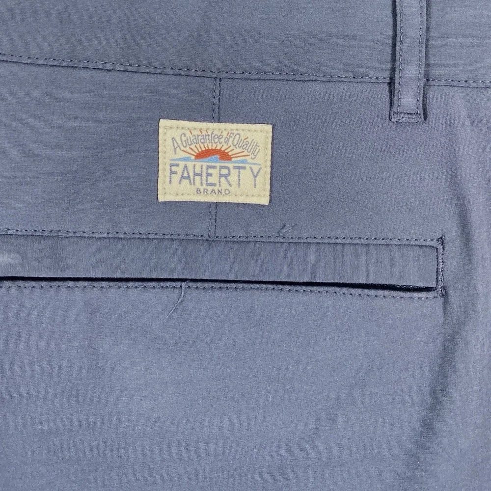 Faherty Men's All Day Shorts Size 34 Blue Flat Front Casual Athleisure